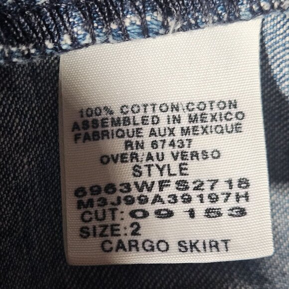 Polo Jeans Co Indigo Cotton Midi Cargo Skirt Trendy 2 Preppy Revival Heritage - Picture 5 of 10